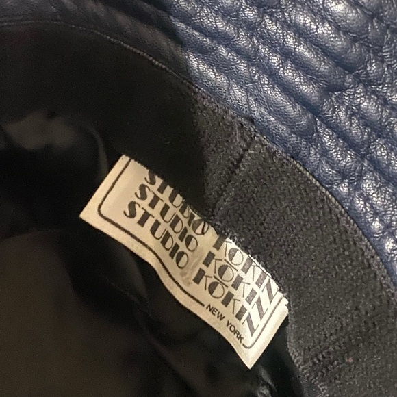 Studio Kokin Bucket Hat Dark Navy Leather Vintage Bucket Hat Fits up to L/XL main image 4